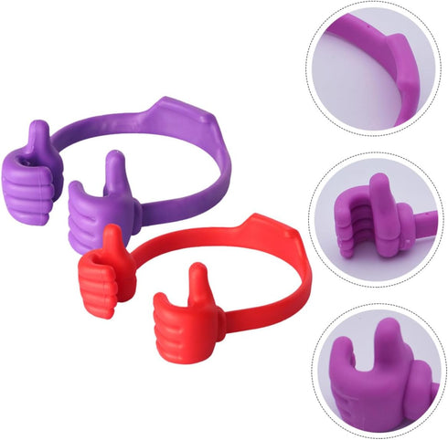 Homoyoyo 2pcs Thumbs Gesture Phone Holder Portable Desktop Phone Stand Flexible Cellphone Rack for Home Office Desks