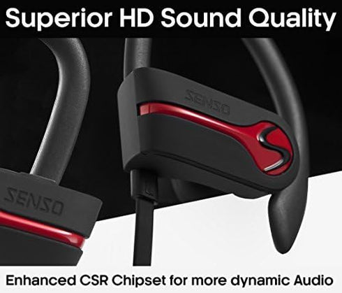 SENSO Bluetooth Headphones, Best Wireless Sports Earphones with Mic, IPX7 Waterproof HD Stereo for Gym Running