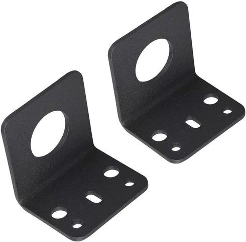 2 Pcs L-Bracket 1255 3/4 Hole Thick Steel Brackets for UHF VHF Coax NMO Antenna Mounts (Black)