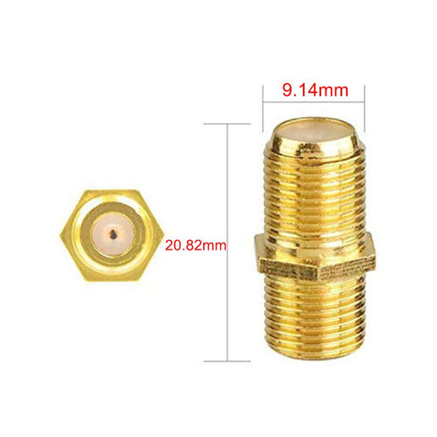 VCE Coaxial Cable Connector, RG6 F-Type Gold Plated Adapter Female to Female Coax Extender TV Cables, 5-Pack