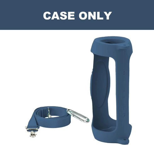 for JBL Charge 5 Waterproof Bluetooth Speaker Silicone Cover Case, Portable Silicone Travel Case with Carabiner, Protective Skin Case (Blue Case) - co2CREA