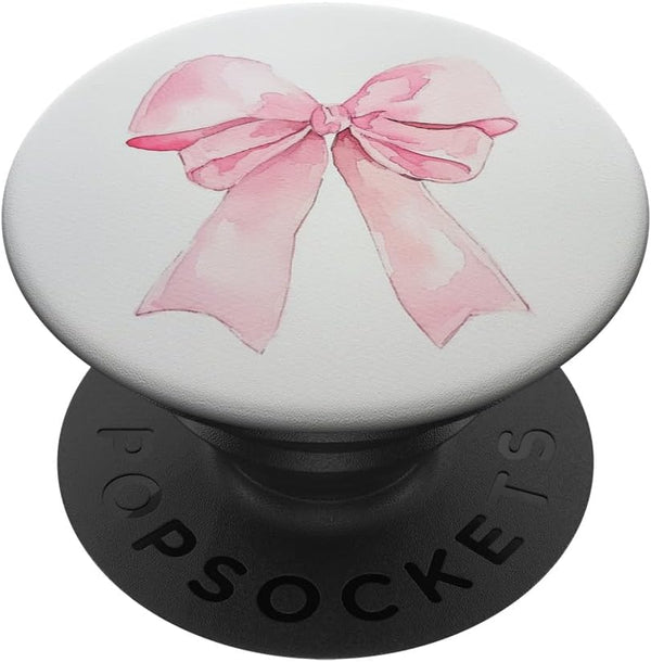 Girly || Bow in Watercolor || Coquette || Aesthetic Pink Bow PopSockets Standard PopGrip