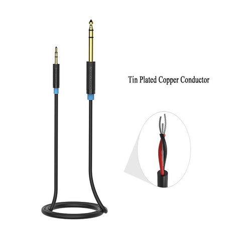 VENTION 3.5mm to 6.35mm Stereo Jack Cable, 6.35mm 1/4" Male to 3.5mm 1/8" Male Audio Cable (3m)