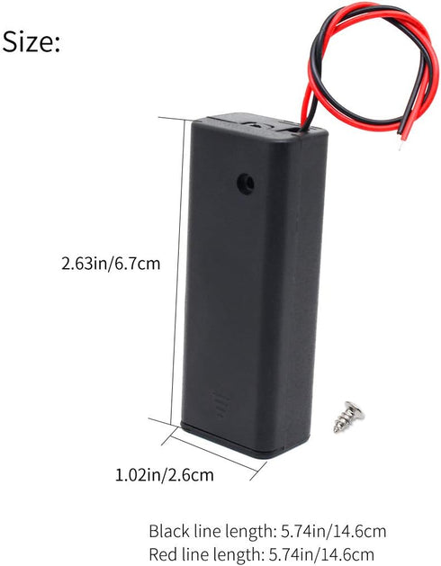 6Pcs AA Battery Holder with Leads, Wires ON/Off Switch and Screw Cap Case for 1.5V Battery Storage