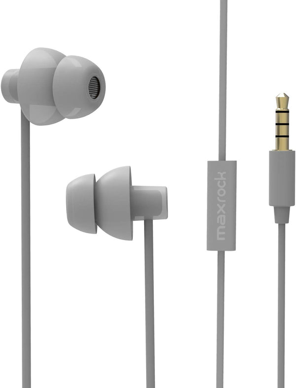 In-ear Sleeping Headphones, Soft Earbuds with Mic Noise Cancelling for Side Sleeper, Insomnia, Travel (gray)