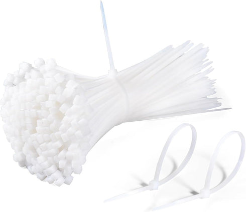 White Zip Ties 12 Inch Heavy Duty, 2000 Pack with 50 lbs Tensile Strength, UV Resistant Industrial Cable Ties for