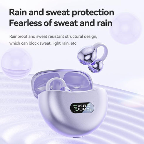 Ear Clip Earbuds, Mini Open Ear Bone Conduction Headphones, True Wireless Bluetooth for Sport, Compatible with iPhone