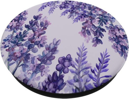 Lavender Floral Purple Flower Pattern Phone Popper, PopSockets Swappable PopGrip