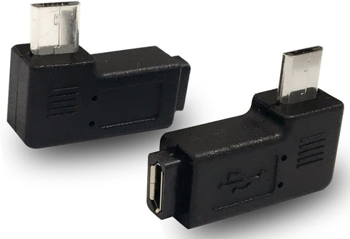 1 Pair Right Left 90 Degree Angle Micro USB Male to Female Adapter