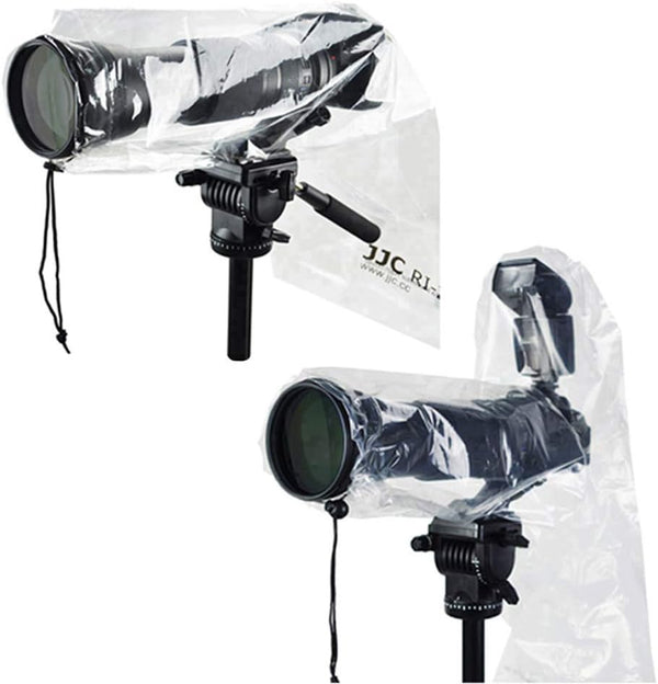 JJC 2 Types DSLR Camera Rain Cover Coat Sleeve Protector for Canon, Nikon, Fujifilm, Sony, Olympus, Panasonic (2 Pack)