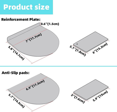 Steel Monitor Mount Reinforcement Plate, Fits Most Monitor Stand C Clamp Installation (White)