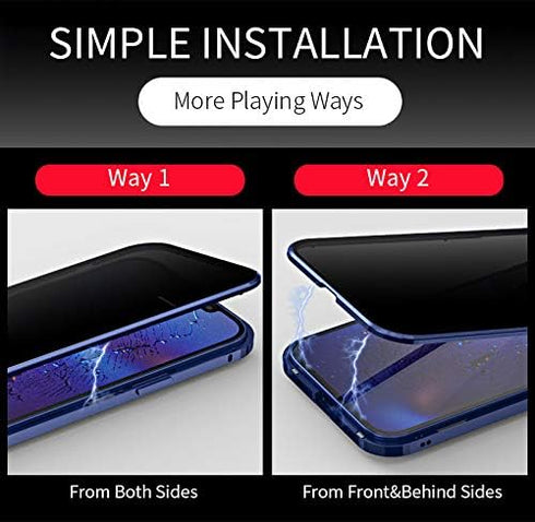 Anti-spy Screen iPhone 12 Pro Max Case, Lock + Magnetic Adsorption Anti-Peeping Metal Frame Protective Cover