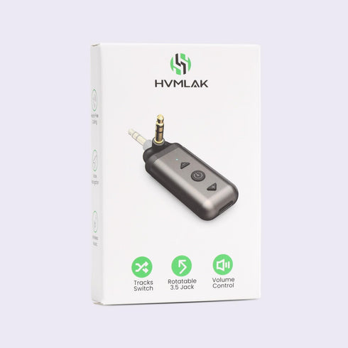Bluetooth Aux Adapter for Car, Aux to Bluetooth 5.3 Receiver with 3.5mm Audio Jack for Home Stereo Speaker