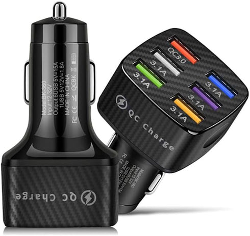 Car Charger Adapter, 2 Pack Alanph QC3.0 Multi Port Fast Charging USB Charger for iPhone, Android, Samsung, iPad