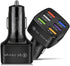 Car Charger Adapter, 2 Pack Alanph QC3.0 Multi Port Fast Charging USB Charger for iPhone, Android, Samsung, iPad