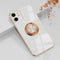 Omorro iPhone 12 Mini Ring Holder Case with 360 Rotation Kickstand, Glitter Plating, Rose Gold Edge, Slim Soft Case -