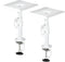 suptek Clamp-on Speaker Stand Desk Mount Set, Height Adjustable, Tilt, Swivel, 2 Pack, Universal Audio Holders, White
