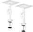 suptek Clamp-on Speaker Stand Desk Mount Set, Height Adjustable, Tilt, Swivel, 2 Pack, Universal Audio Holders, White