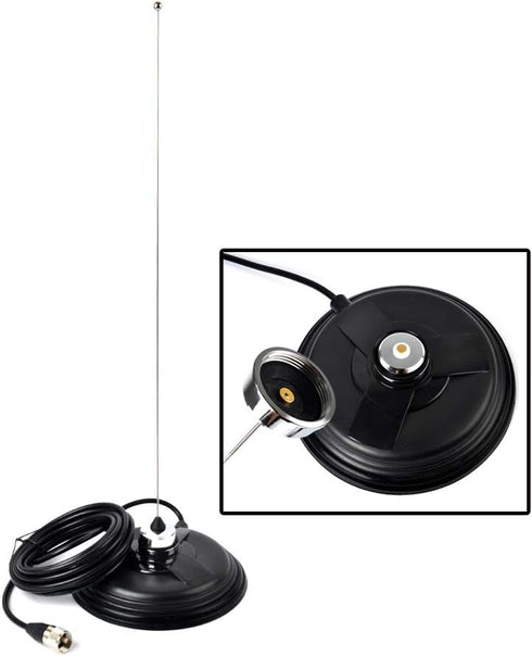UAYESOK 5.9inch (150mm) 5M(16.4ft) RG58 PL-259 NMO Magnetic Mount Antenna Base Ham Mobile Radio Antenna Magnet Mount