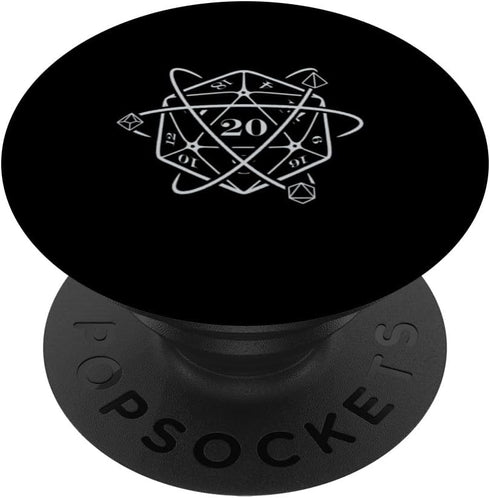 TTRPG D20 Dice Atom PopSockets Standard PopGrip for Roleplaying Games