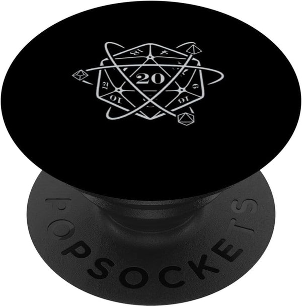 TTRPG D20 Dice Atom PopSockets Standard PopGrip for Roleplaying Games