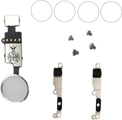 Home Button Key Fingerprint Repair Kit - Replacement for iPhone 7/7 Plus and iPhone 8/8 Plus (Silver)