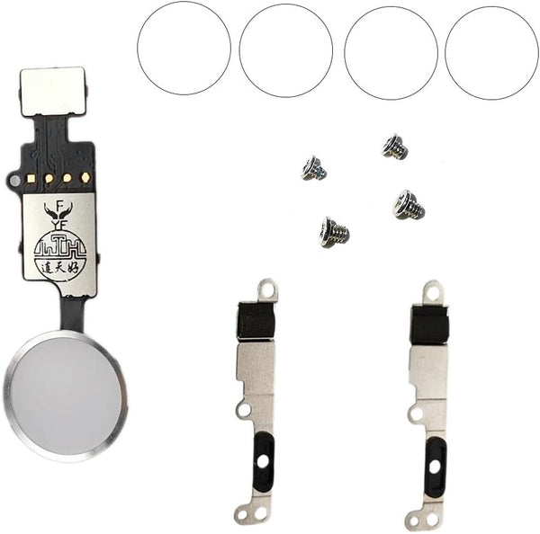 Home Button Key Fingerprint Repair Kit - Replacement for iPhone 7/7 Plus and iPhone 8/8 Plus (Silver)