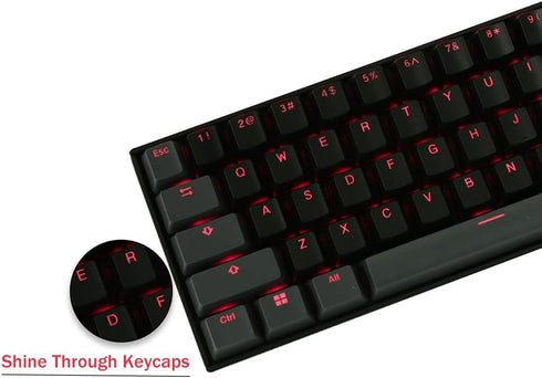 Happy Balls Keycaps, Backlit ABS Doubleshot Shine Through Keycap Set for Cherry MX OEM US Layout Key Caps (Black and