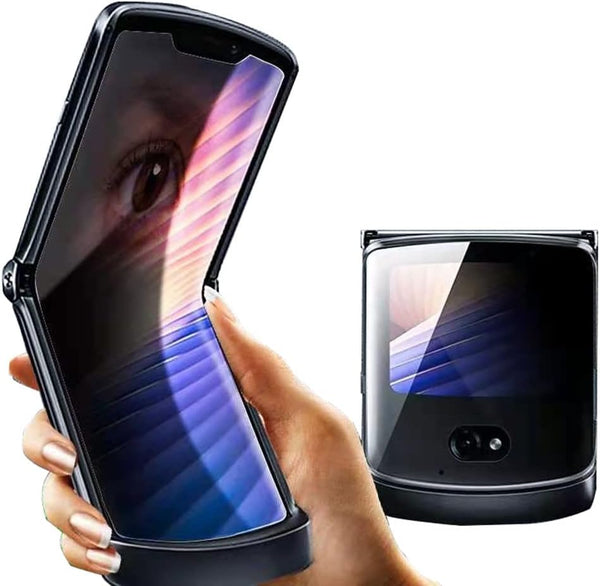 2 Pack Privacy Screen Protector for Motorola Razr 5G 2020, Anti-peep Soft Outside + Inside Screen Protector Scratch