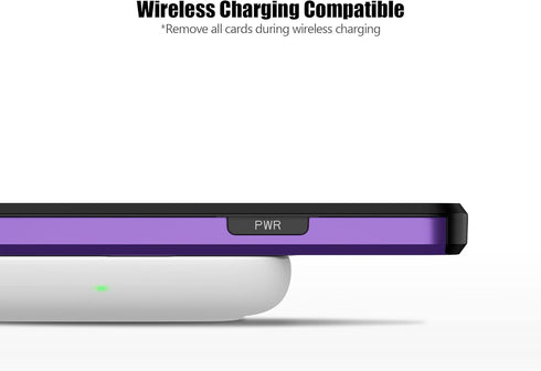 Nvollnoe iPhone 14 Case, Purple Heavy Duty Protective Dual Layer Shockproof Wallet Case with Card Holder