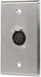 Monoprice 107396 XLR Female 3-Pin One-Port Zinc Alloy Wall Plate, Silver