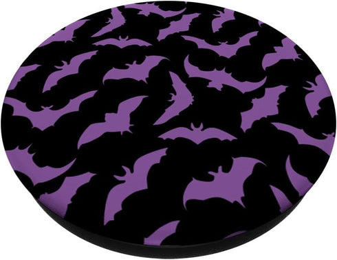 Retro Spooky Creepy Witch Bats Goth Black Purple PopSockets Standard PopGrip