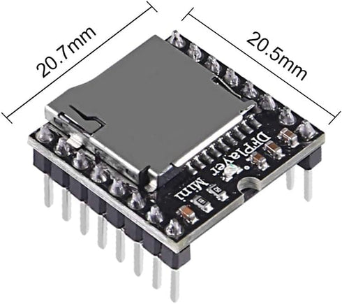 ALMOCN 2PCS YX5200 MP3 4PCS 2W 8Ohm MP3 DFPlayer Mini Player Audio Module + Round Micro Speaker Voice Decode Board
