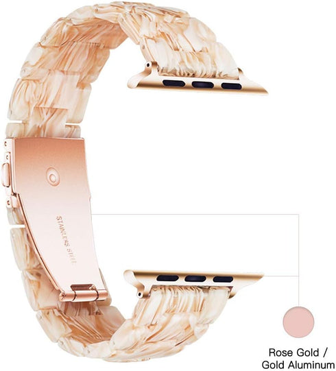 Light Apple Watch Band, Fashion Resin for Series 10 9 8, Compatible with 40mm for Women, Silky White