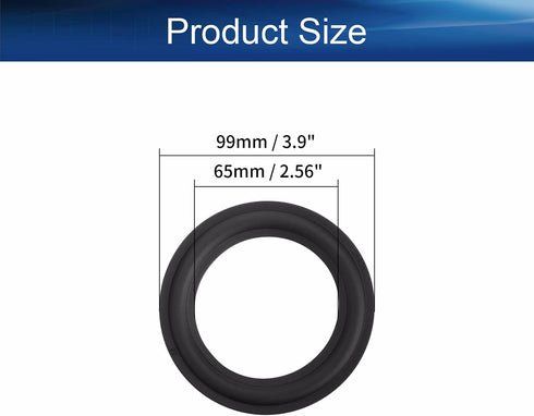 Heyiarbeit 4 Inch Speaker Rubber Edge Surround Rings Replacement Parts for Speaker Repair or DIY 2pcs
