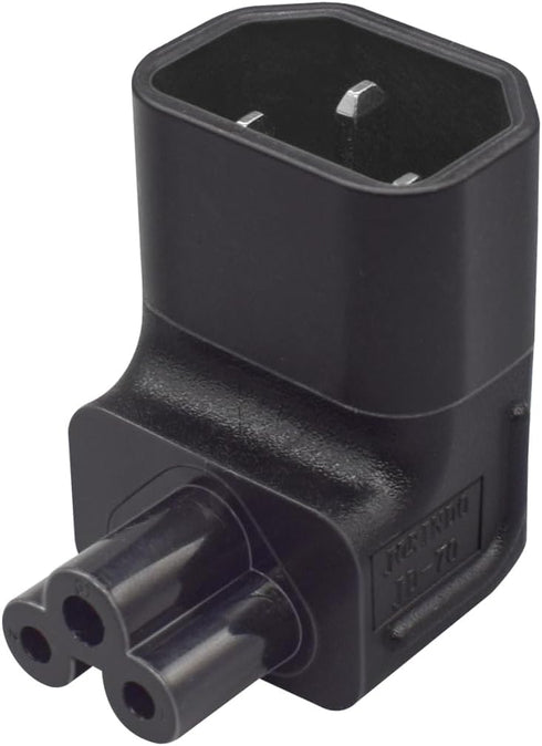 TEWOXIN 2PCS IEC320 C14 C5 10A 250V, (2PCS C14 C5 Up Bend to Power Adapter Converter, for Laptop, Computer Monitor, TV