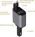 Retractable Car Charger, 4 in 1 Fast Charge Car Phone Charger Adapter 100W, Retractable Cables(2.6ft) for iPhone & Type-C, Cigarette Lighter Adapter for iPhone15/14/13 Pro Max, Galaxy, Pixel