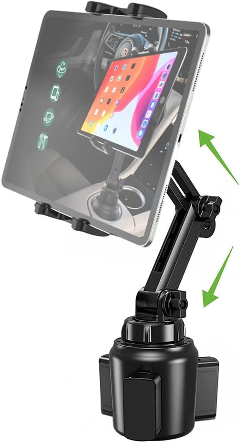 Cuxwill Car Cup Holder Tablet Mount for 4-13" iPad & Phone, Universal Truck