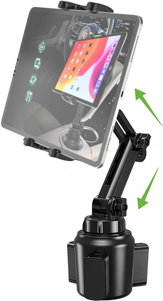 Cuxwill Car Cup Holder Tablet Mount for 4-13" iPad & Phone, Universal Truck
