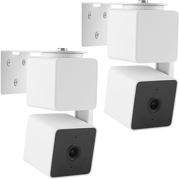 2Pack Adhesive Metal Wall Mount Bracket - Compatible with Wyze Cam Pan V3/V4/V2, VHB Stick On, No Drilling Mounting
