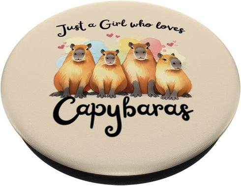 Cute Just a Girl Who Loves Capybaras Standard PopSockets PopGrip