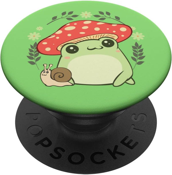 Frog Cottagecore Aesthetic Goblincore Mushroom Toad Fungus PopSockets Swappable PopGrip