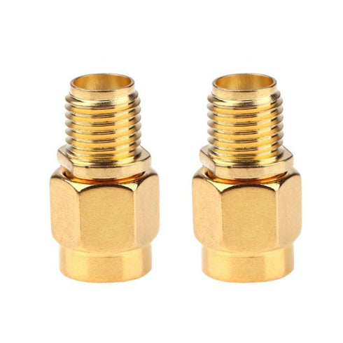 SMA Female to RP-SMA Male Jack Adapter, 50ohm, Pure Brass, Antenna Coaxial, 4 Pack