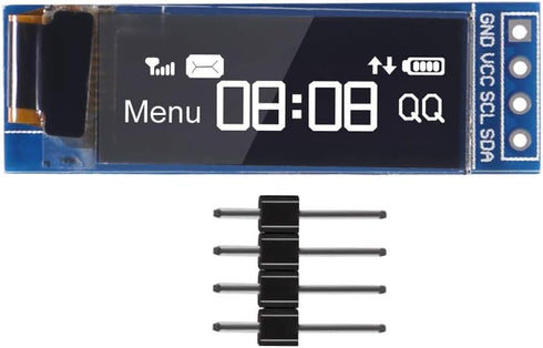 AITRIP 4pcs I2C 0.91 Inch I2C SSD1306 I2C 3.3V~5V OLED Display Module OLED Display Module White OLED Screen Driver DC