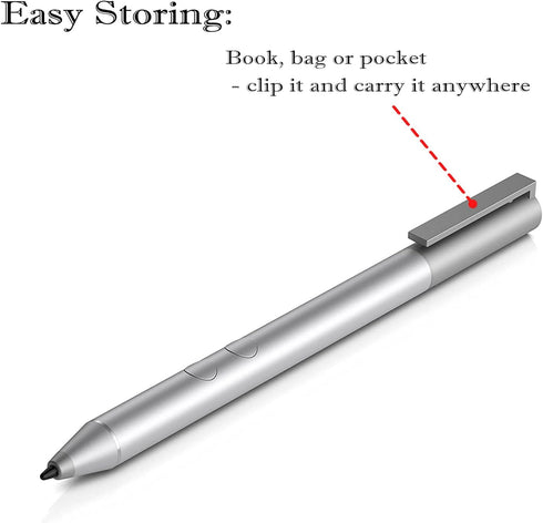 MPP 1.51 Pen (3V2X4AA) for HP Envy 360, Stylus Pen with 1024 Pressure Sensitivity & Palm Rejection, Silver