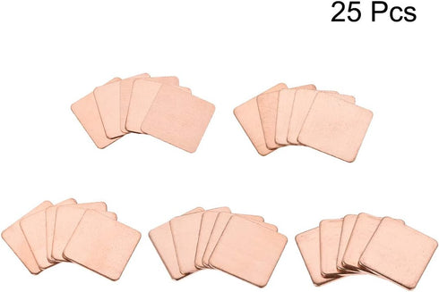 uxcell 25pcs Flat IC Chipset Thermal Copper Heatsink for CPU GPU RAM 20 x 20mm with Thickness 0.3/0.5/0.8/1.0/1.5mm