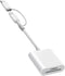 SD Card Reader for iPhone iPad - Dual Connector (Lightning & USB-C) Micro SD Memory Card Adapter