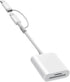 SD Card Reader for iPhone iPad - Dual Connector (Lightning & USB-C) Micro SD Memory Card Adapter