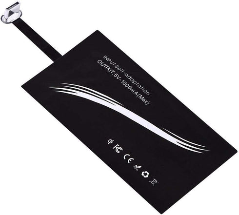 Portable Qi Charging Receiver USB C, Rapid Wireless Charger Receiver Chip for Huawei/Oneplus, Black for Smartphone