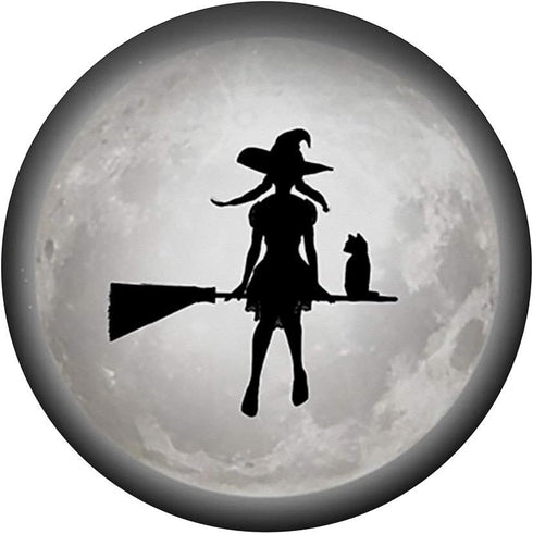 PopSockets Swappable PopGrip - Witch with Black Cat Full Moon Broomstick Halloween